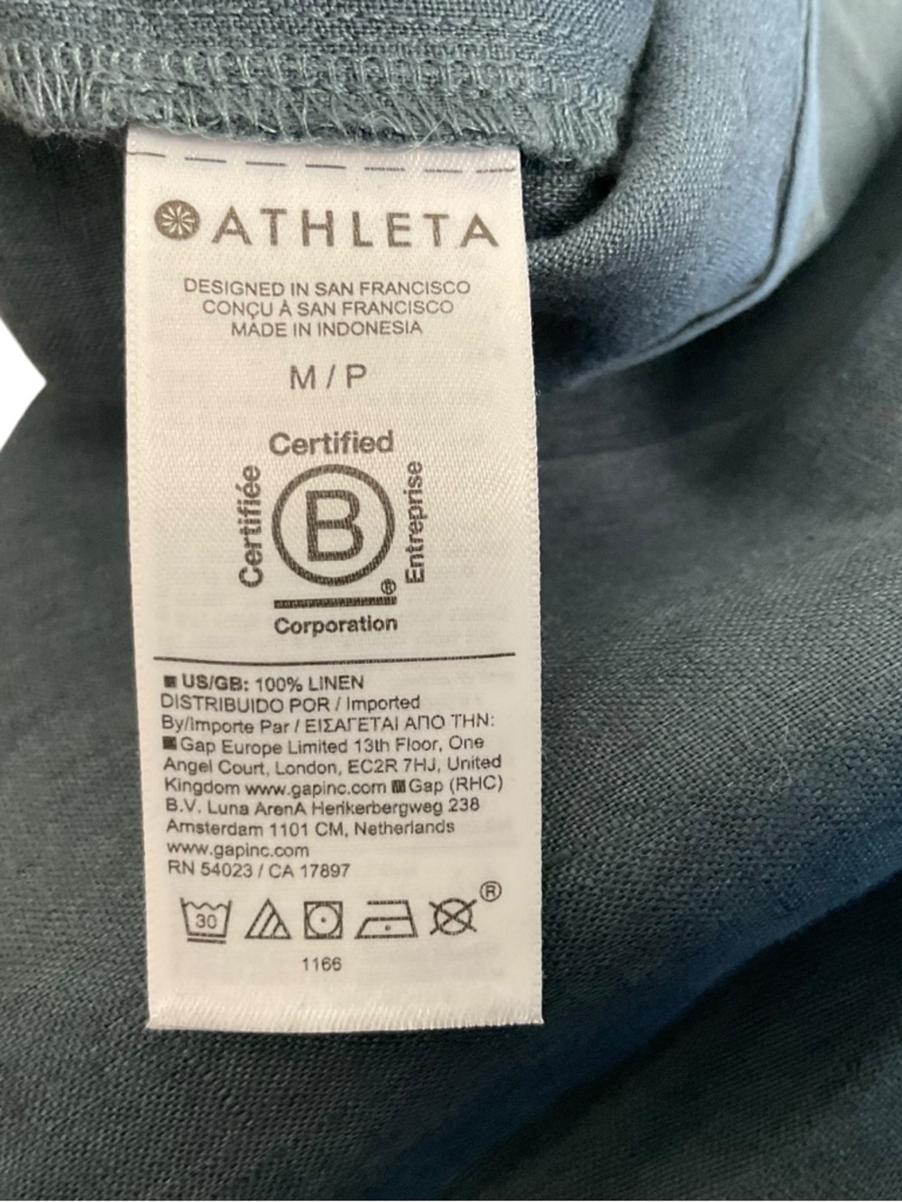 Athleta Gray Linen Wide Leg Pants Size M/P Pull-On Drawstring Casual - Picture 6 of 9